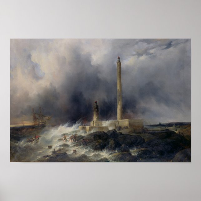 Poster Vue du phare de Gatteville (Devant)