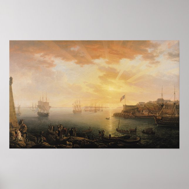 Poster Vue du port de Brest, 1796 (Devant)