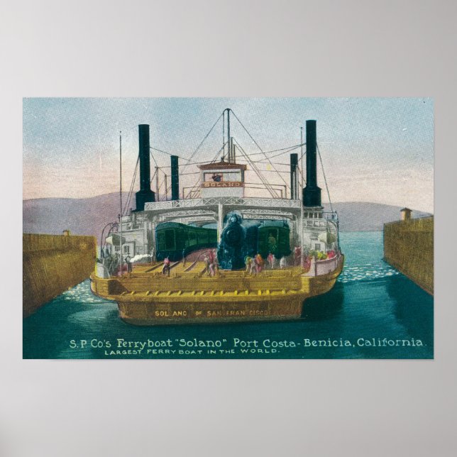 Poster Vue du SP Ferry Boat Solano à quai (Devant)