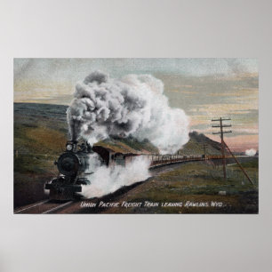 Poster Vue du train de marchandises Union Pacifique
