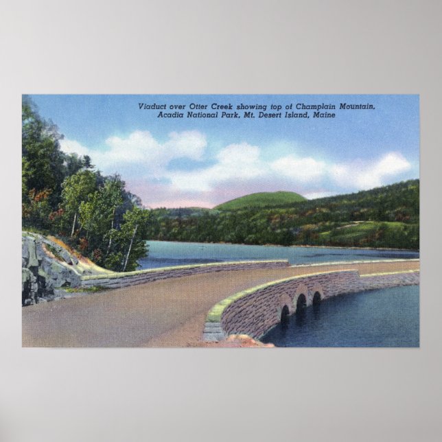 Poster Vue du viaduc du ruisseau Otter, mont Champlain. (Devant)