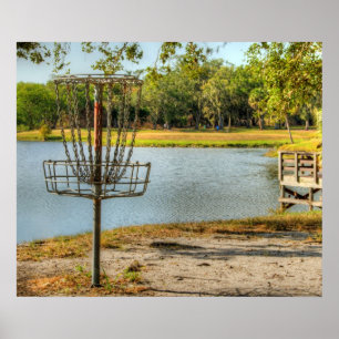 Poster Vue d'un golfeur de disque