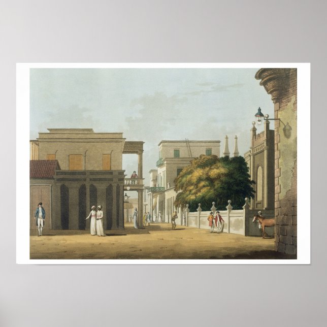 Poster Vue d'une partie de la rue St. Thome, Fort St. Geo (Devant)