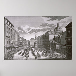 Poster Vue d'une procession dans le Graben
