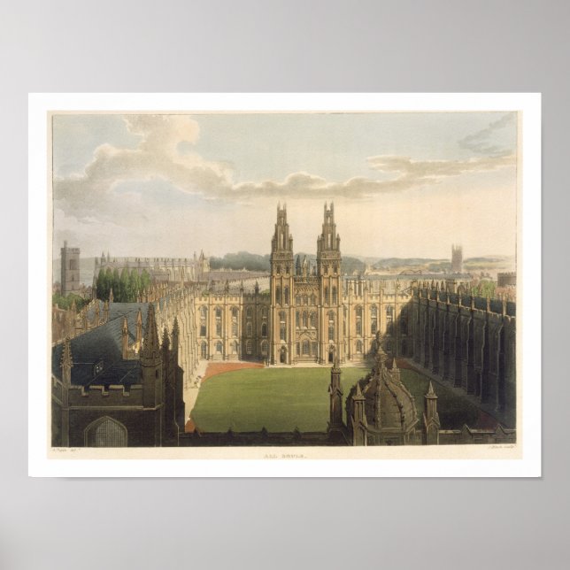 Poster Vue extérieure de All Souls College, prise de (Devant)