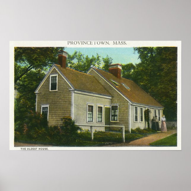 Poster Vue extérieure de la plus ancienne maison de la vi (Devant)