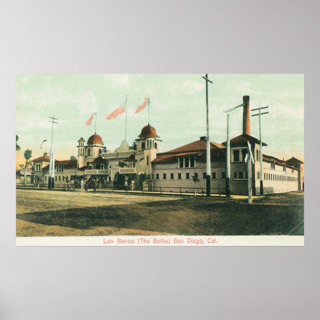 Poster Vue extérieure des bains (Los Banos) (Devant)
