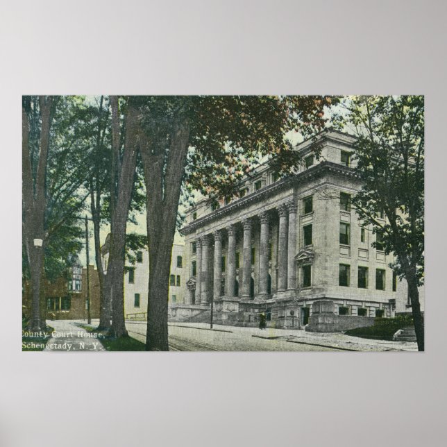 Poster Vue extérieure du tribunal de comté (Devant)