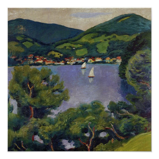 Poster Vue Macke vintage Août Du Tegernsee (Devant)