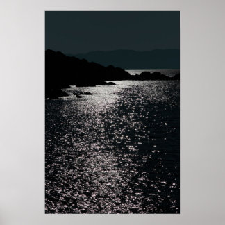 Poster vue nocturne rocheuse rocheuse