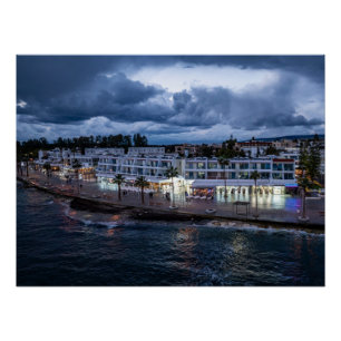 Poster Vue nocturne sur le drone de Paphos