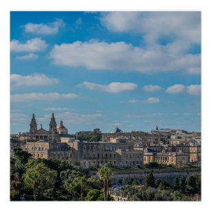 Poster Vue panoramique de la vieille ville de La Valette