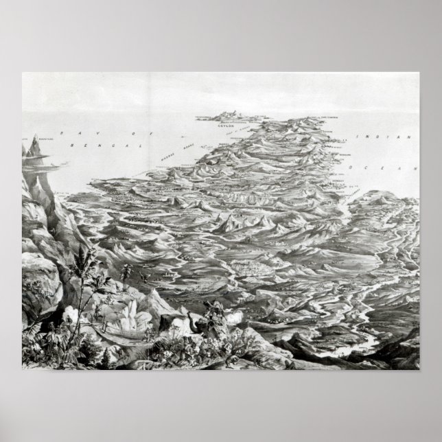 Poster Vue panoramique de l'Inde (Devant)