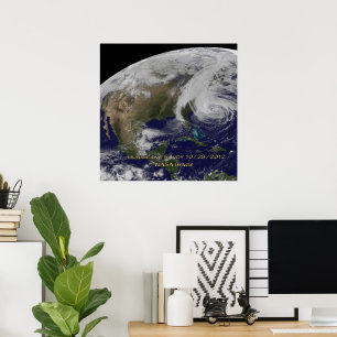 Poster Vue satellite de l'ouragan Sandy