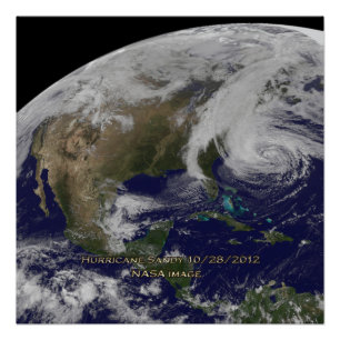 Poster Vue satellite de l'ouragan Sandy