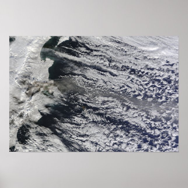 Poster Vue satellite d'un panache de cendres (Devant)