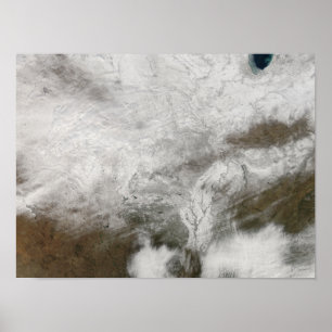 Poster Vue satellite d'une tempête hivernale sévère