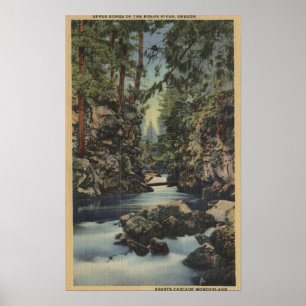 Poster Vue supérieure de rivière escroc, Orégon - gorge