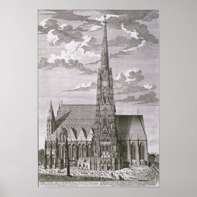 Poster Vue sur la cathédrale Saint-Étienne (Devant)