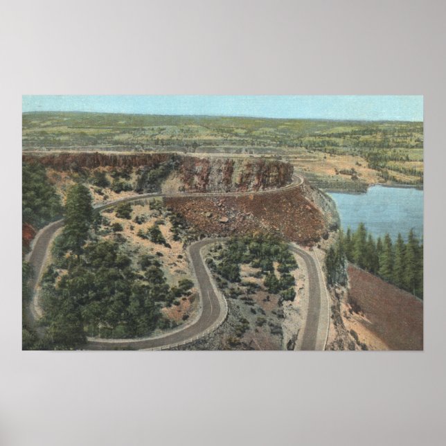 Poster Vue sur la gorge de Columbia River - Vue sur les h (Devant)