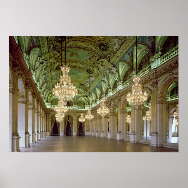 Poster Vue sur la Grande Salle des Fetes, après 1871 (Devant)