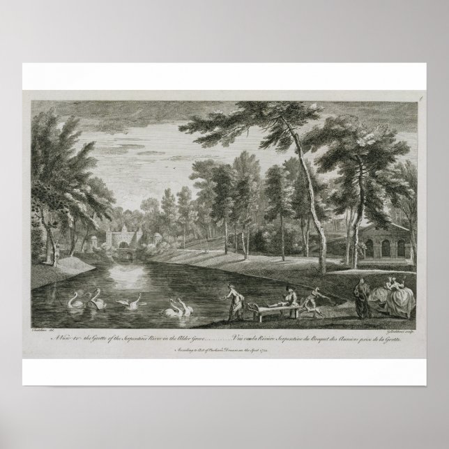 Poster Vue sur la Grotte de la rivière Serpentine dans le (Devant)