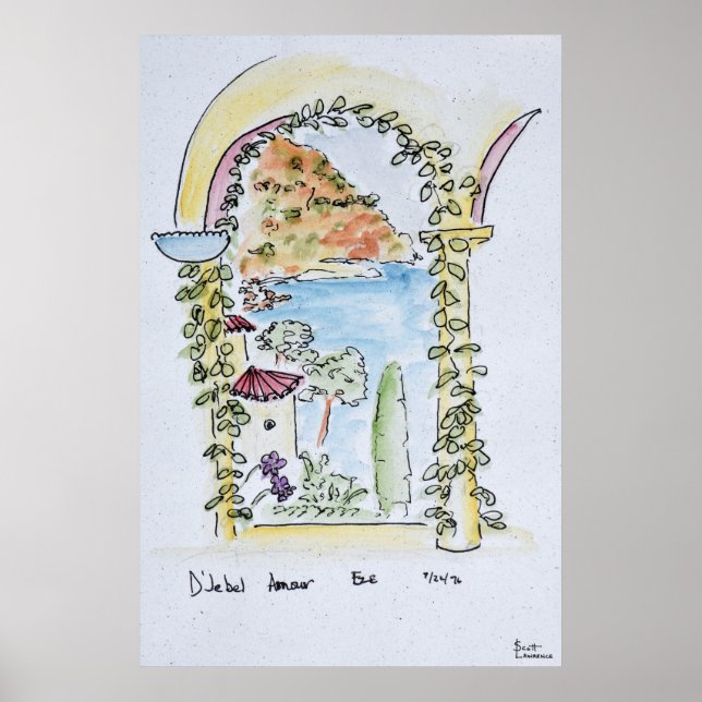 Poster Vue sur la Méditerranée | Eze, France (Devant)