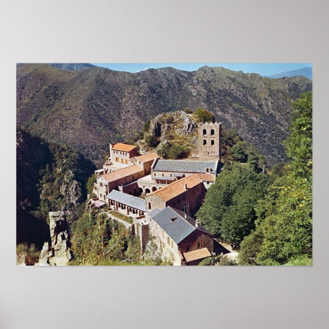 Poster Vue sur l'abbaye Saint Martin du Canigou (Devant)
