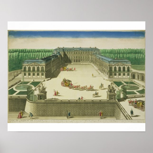 Poster Vue sur le château de Saint-Cloud, gravé par Anto (Devant)