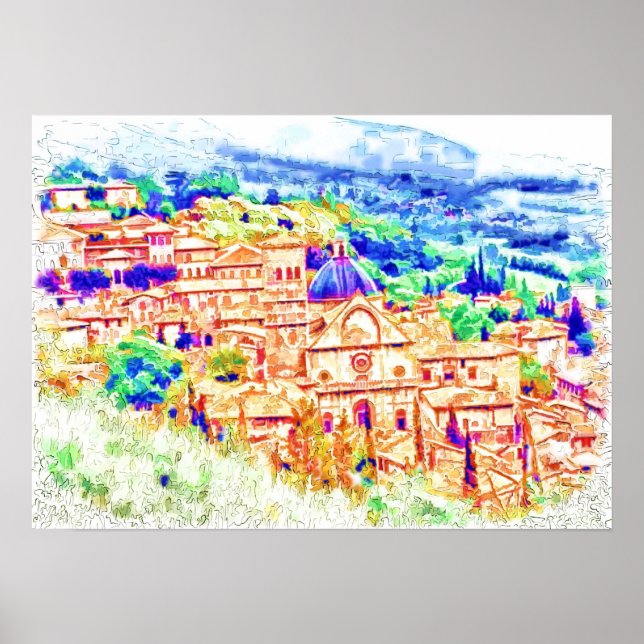 Poster Vue sur le village (Devant)