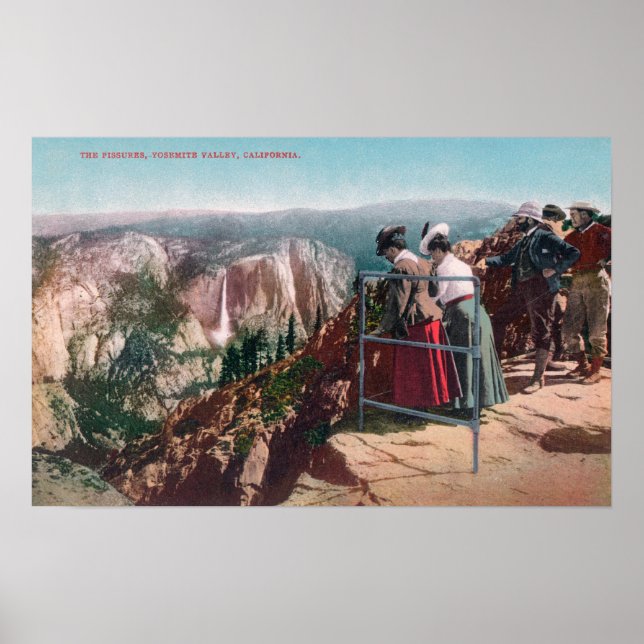 Poster Vue sur les fissures et la vallée de Yosemite (Devant)