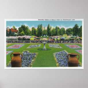 Poster Vue sur les jardins du lac Chautauqua