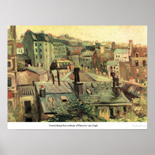 Poster Vue sur les toits de Paris par van Gogh