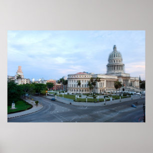 Poster Vue sur un bâtiment du Capitole à La Havane, Cuba