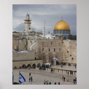 Poster Vue sur Western Wall Plaza, en fin d'après-midi