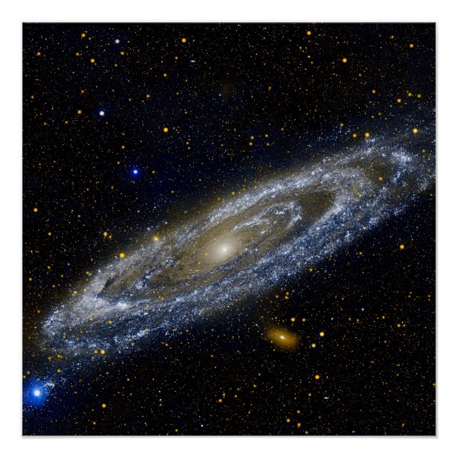 Poster Vue ultraviolette de la galaxie d'Andromède (Devant)