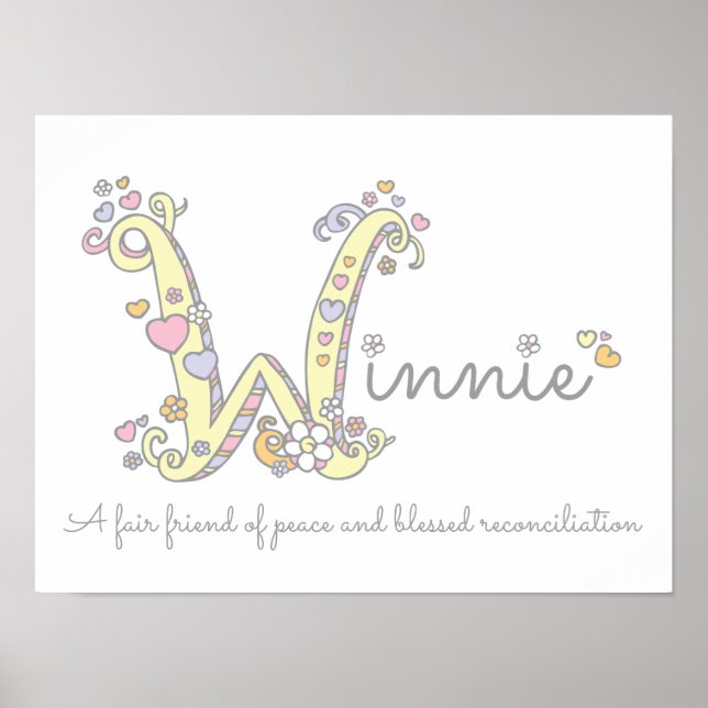 Poster W pour Winnie, nom initial de l'art gribouillé sig (Devant)