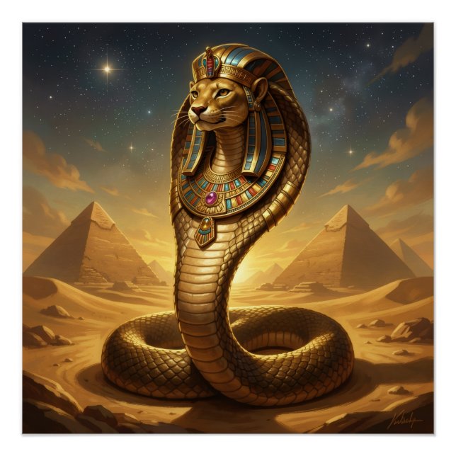 Poster Wadjet – Egyptian Cobra Goddess (Devant)