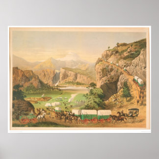 Poster Wagon Trains arriving at Outpost (1838A)