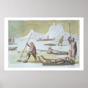 Poster Waiting on the Ice, détail de Seal Hunting