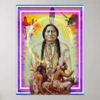 Poster Wall Art Chief Sitting Bull Native American