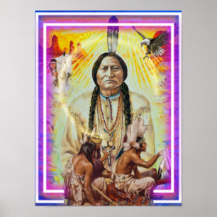Poster Wall Art Chief Sitting Bull Native American