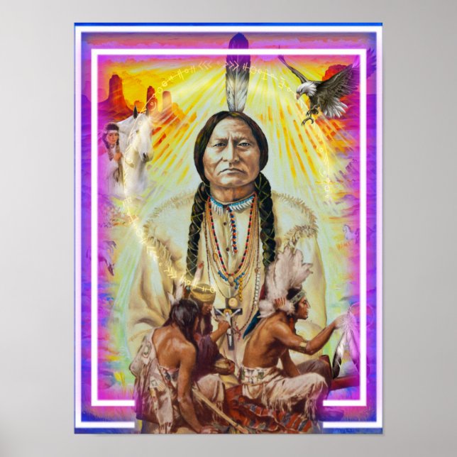 Poster Wall Art Chief Sitting Bull Native American (Devant)