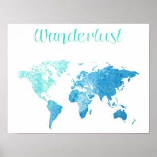 Poster Wanderlust Watercolor