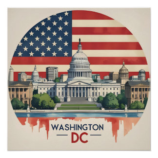 Poster Washington DC Skyline