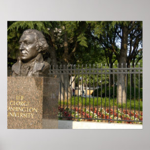 Poster Washington, DC, statue de George Washington,