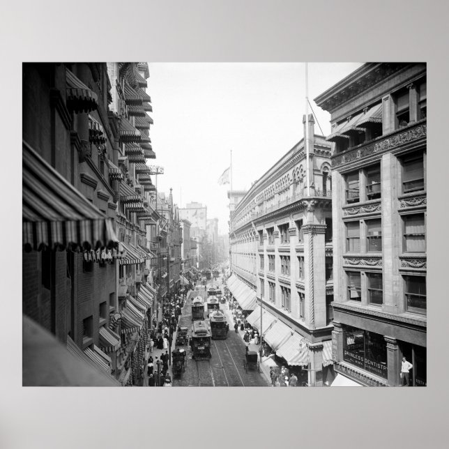 Poster Washington Street, Boston, Massachusetts : 1906 (Devant)