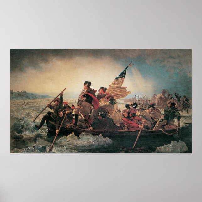 Poster Washington Traverser le Delaware par Emanuel Leutz (Devant)