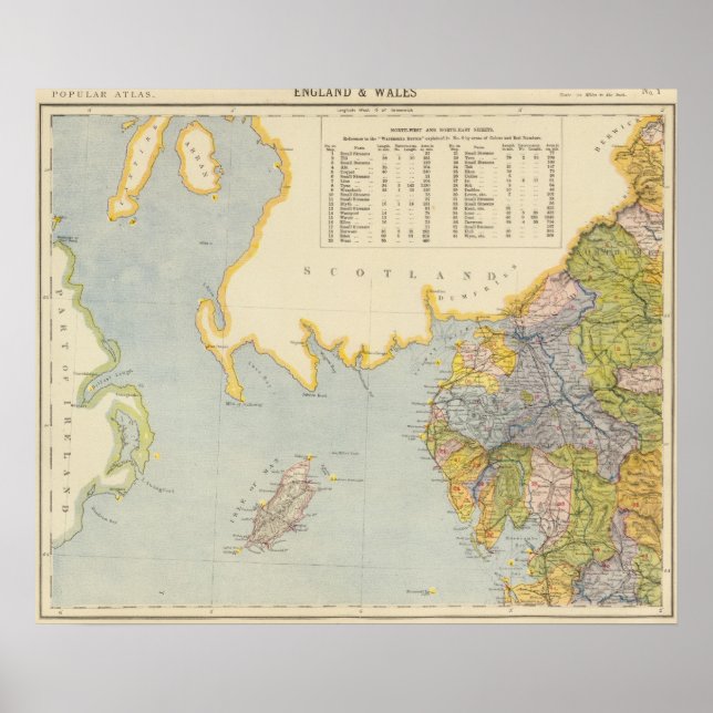 Poster Watershed map England, Wales 1 (Devant)