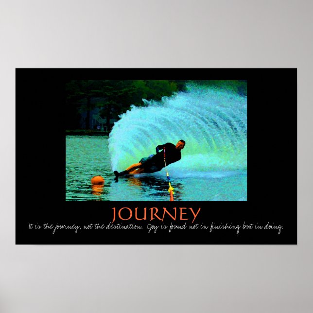 Poster Waterski spray - it's the journey.... - Customized (Devant)